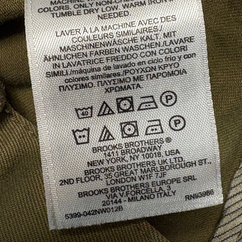 Brooks Brothers Slim Fit Khaki Tan 5-Pocket Stretch Pants Mens 38x30 - Picture 12 of 13